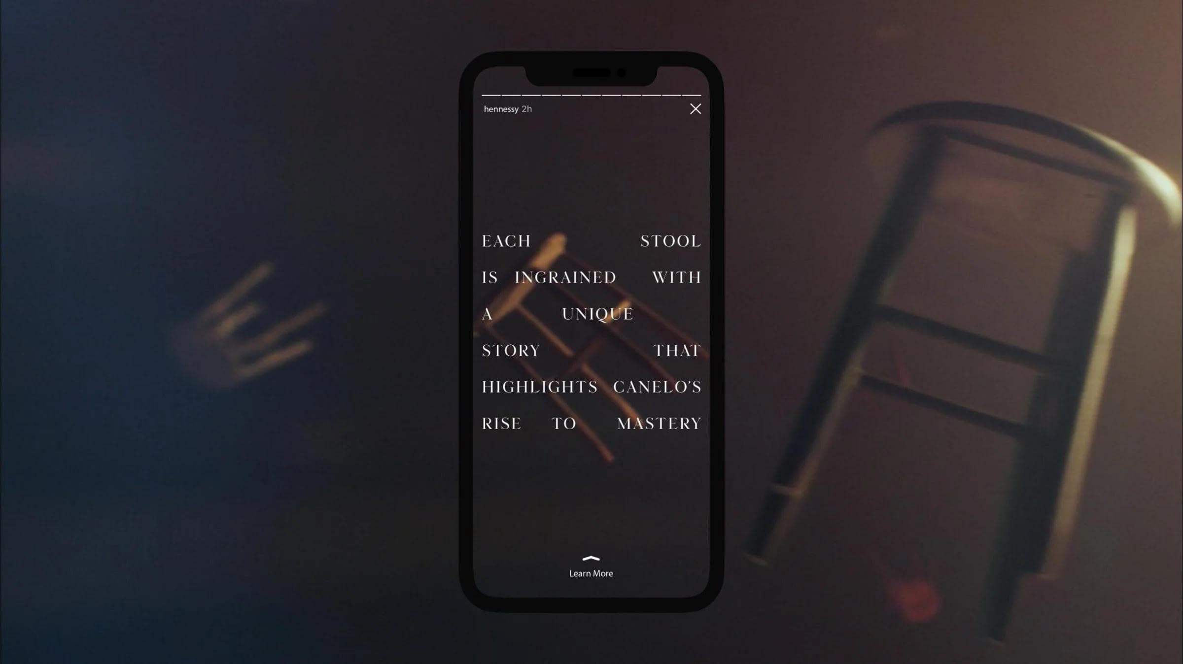 Hennessy - 55 Stools — Connects the stool craft to campaign/social language.