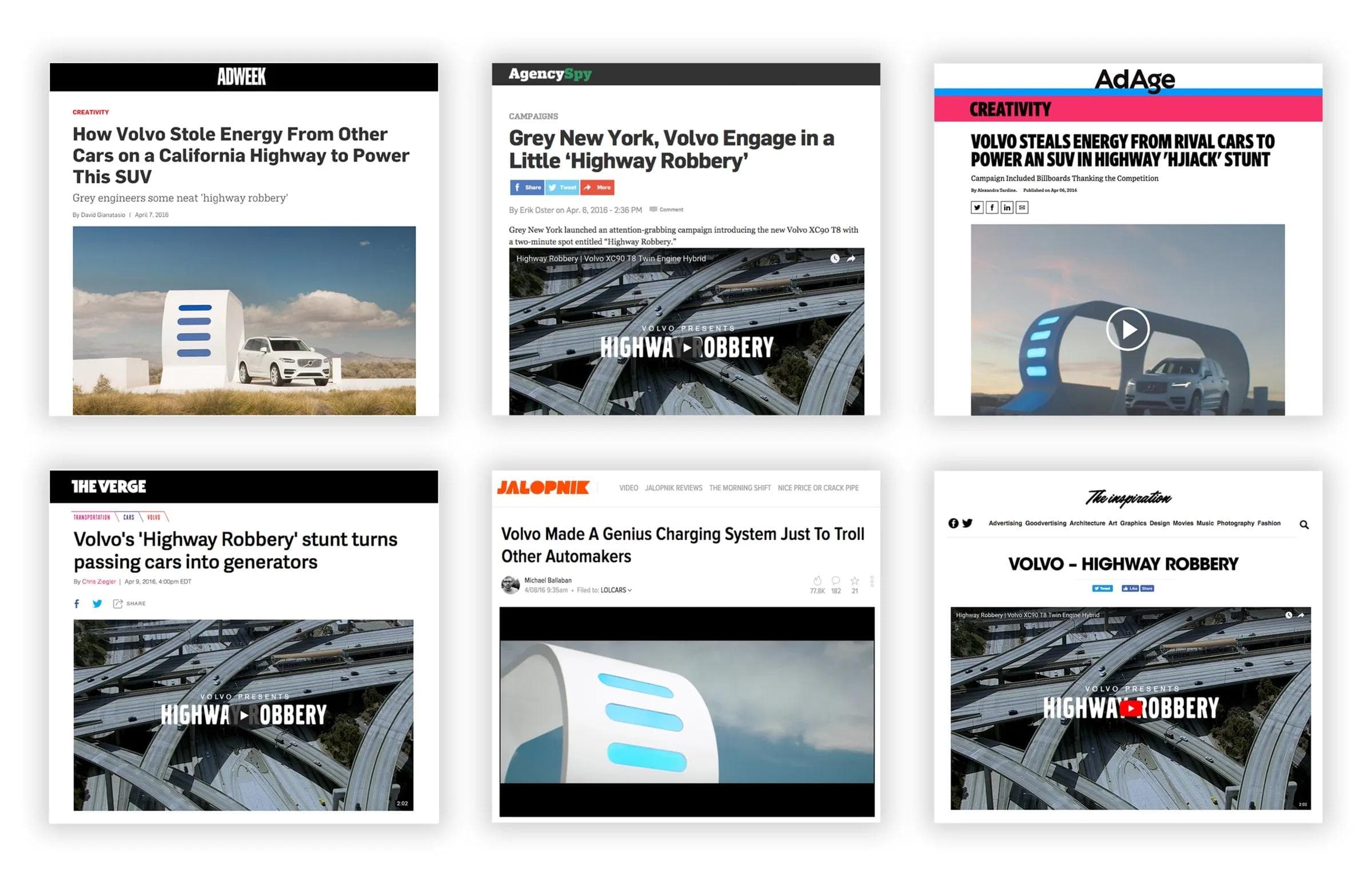 Volvo - Highway Robbery — Career-archive proof of how the idea travelled.