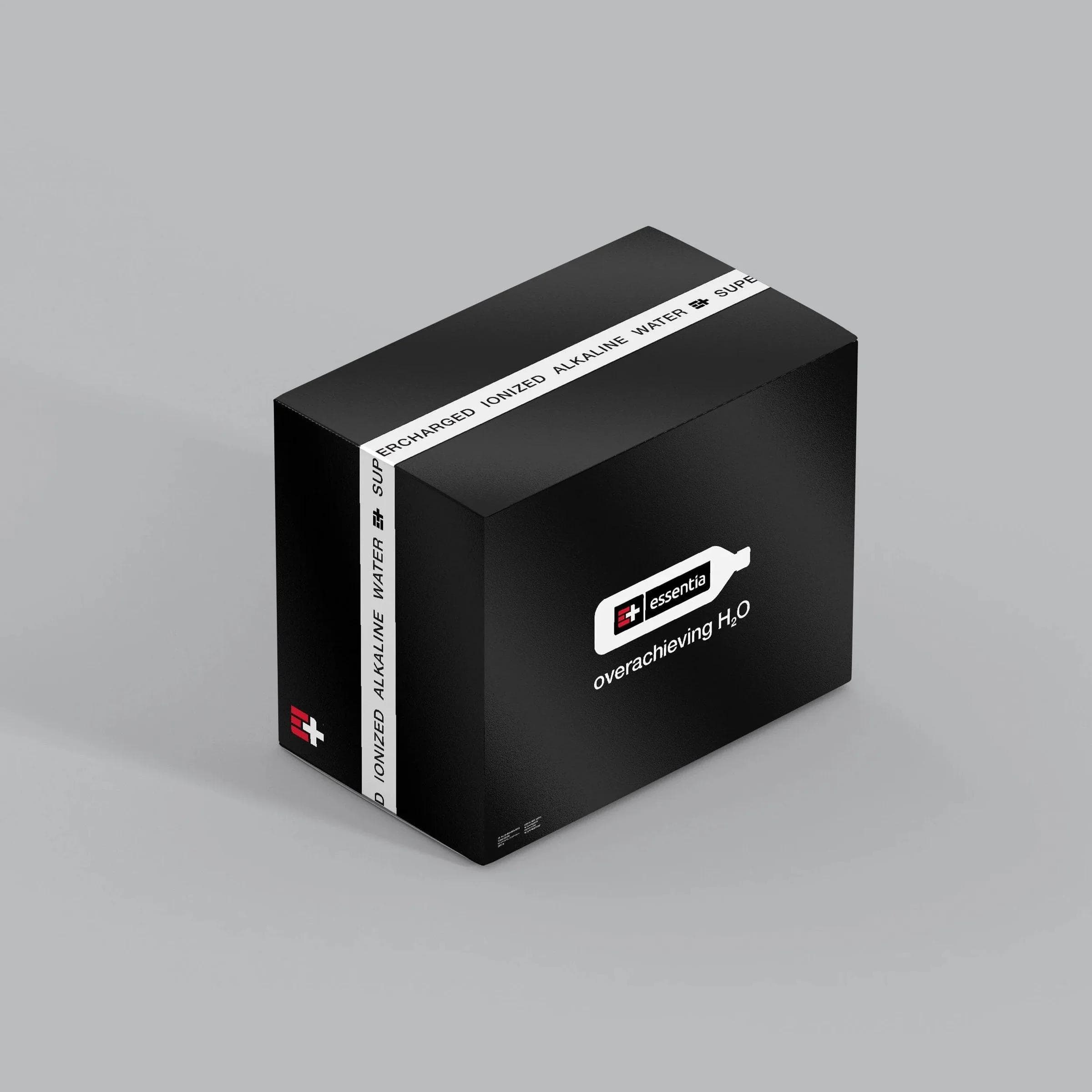 Essentia Water - Brand Transformation — Reliable rendered product-system proof; replaces a transparent source that read too blank in web JPEG form.