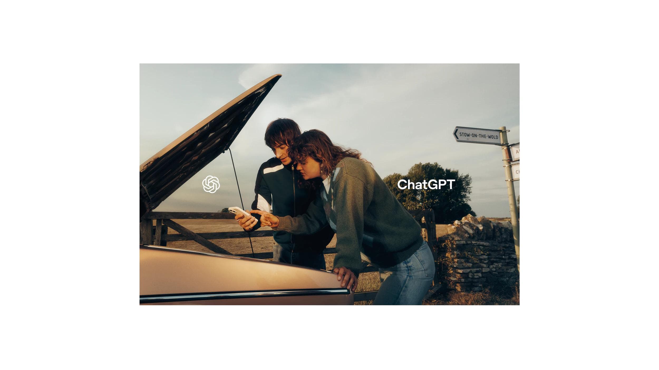 With ChatGPT campaign artwork on a car