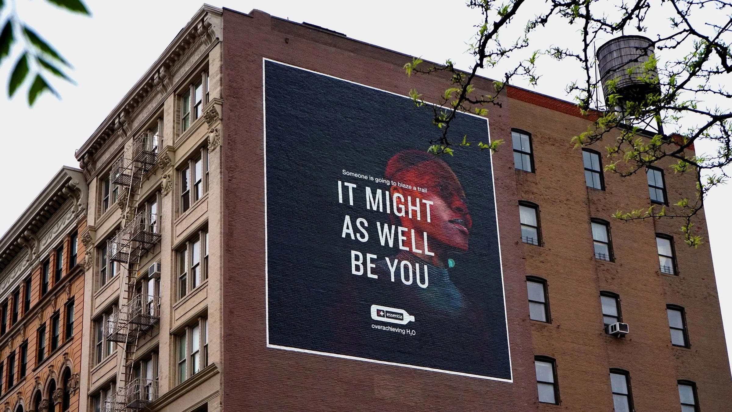 Essentia Water - It Might As Well Be You — Shows the campaign at city scale.